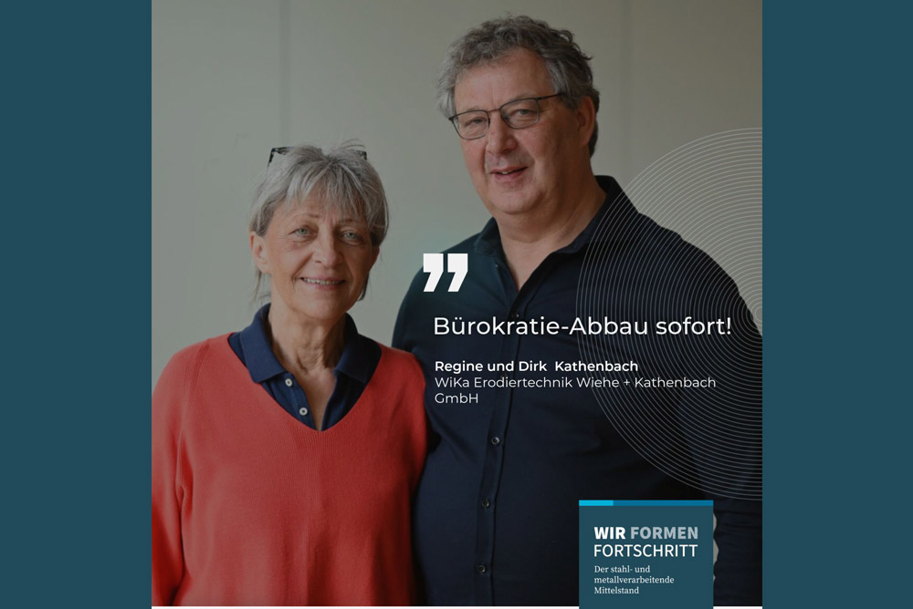 WiKa Erodiertechnik, Werkzeugtechnologie, Dirk Kathenbach, Regine Kathenbach, Mitgliederversammlung, Industrieverband Blechumformung, Wir formen Fortschritt, IBU, Statement, Politisches Engagement, Wirtschaft, Mittelstand, Networking, Slogan, Werkzeugbau, Lüdenscheid